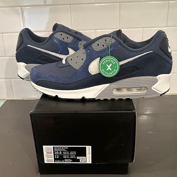 Nike Air Max 90 Premium - Navy and Gray - Picture 1 of 1